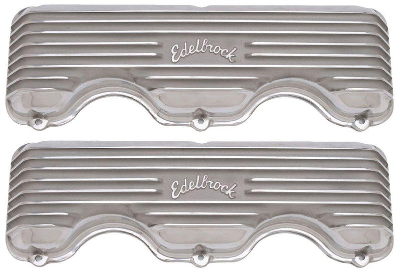 Edelbrock Classic Aluminium Series Valve Covers - Polished Finish (ED4140) ED4140