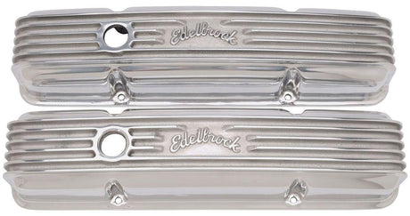 Edelbrock Classic Aluminium Series Valve Covers - Polished Finish (ED4144) ED4144