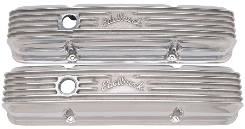 Edelbrock Classic Aluminium Series Valve Covers - Polished Finish (ED4144) ED4144