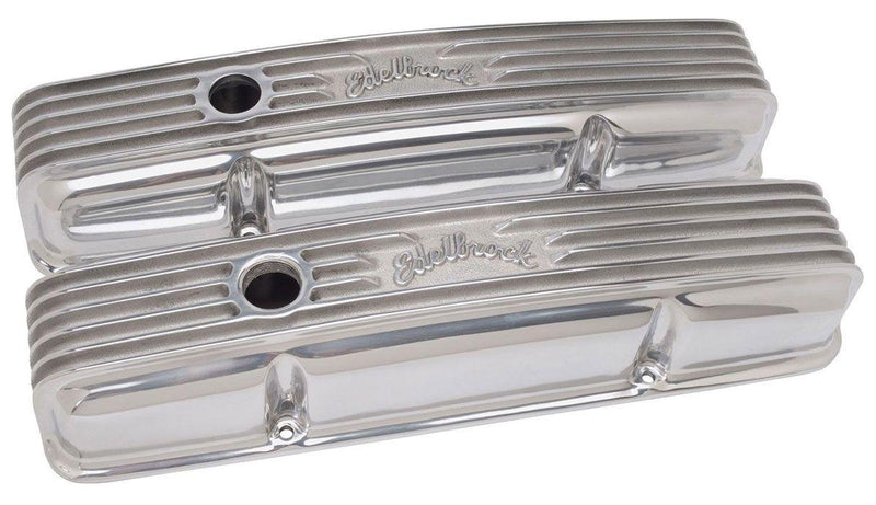 Edelbrock Classic Aluminium Series Valve Covers - Polished Finish (ED4144)