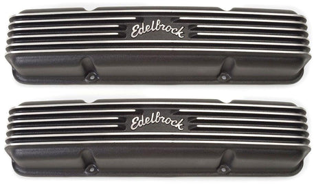 Edelbrock Classic Aluminium Series Valve Covers - Black Finish (ED41453) ED41453