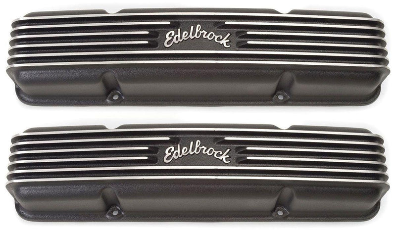 Edelbrock Classic Aluminium Series Valve Covers - Black Finish (ED41453) ED41453