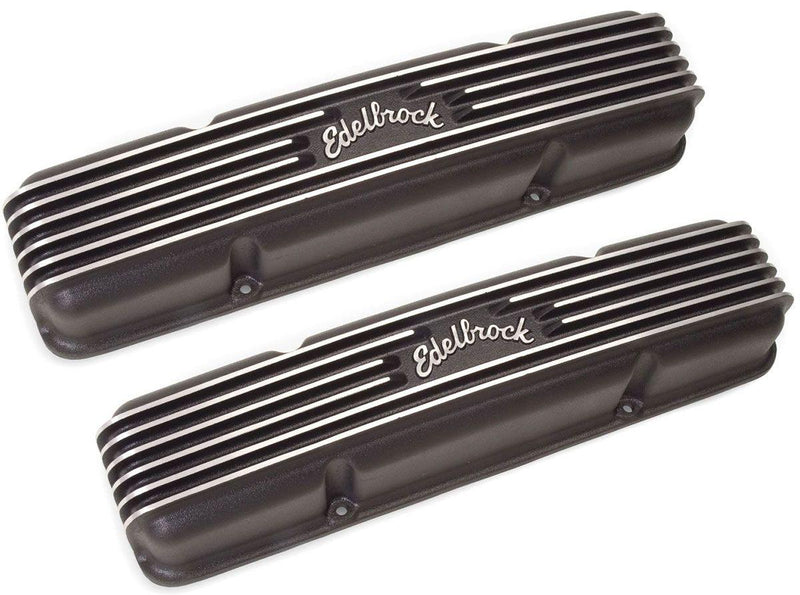 Edelbrock Classic Aluminium Series Valve Covers - Black Finish (ED41453)