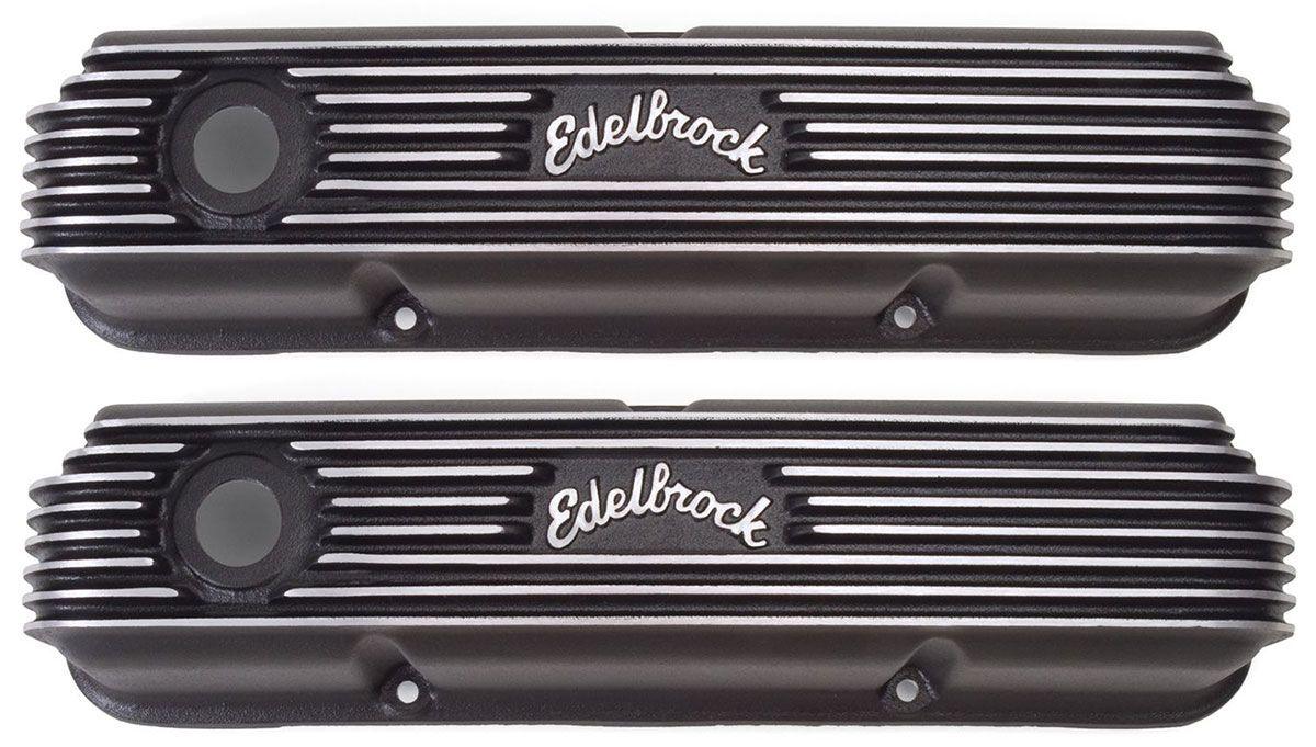 Edelbrock Classic Aluminium Series Valve Covers - Black Finish (ED41623) ED41623