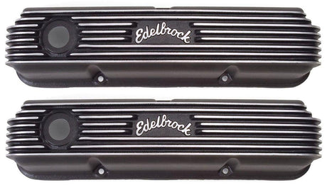 Edelbrock Classic Aluminium Series Valve Covers - Black Finish (ED41623) ED41623