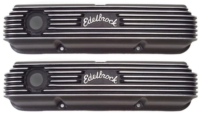 Edelbrock Classic Aluminium Series Valve Covers - Black Finish (ED41623) ED41623