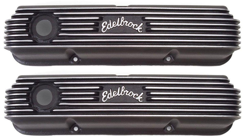 Edelbrock Classic Aluminium Series Valve Covers - Black Finish (ED41623) ED41623