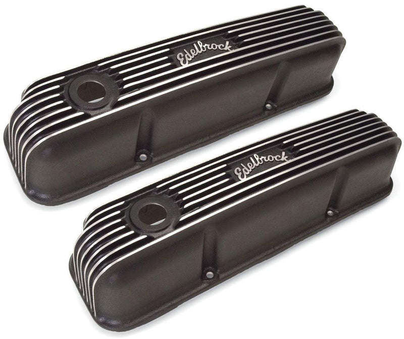 Edelbrock Classic Aluminium Series Valve Covers - Black Finish (ED41623)