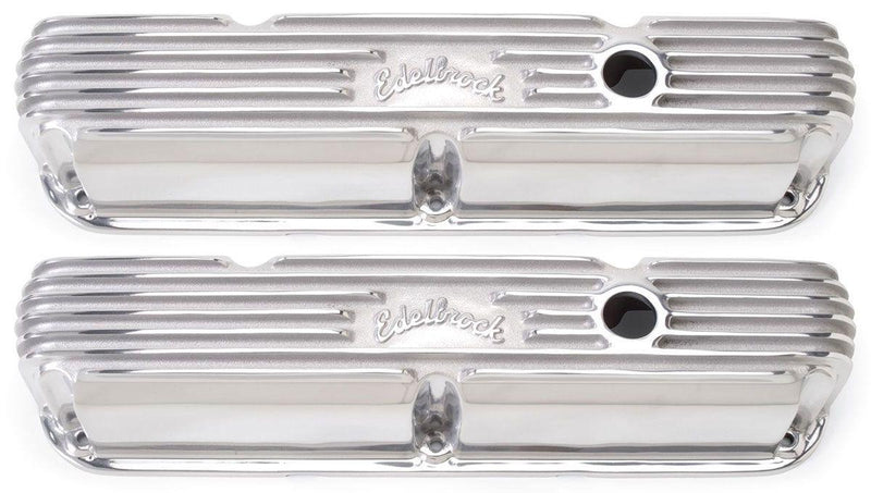 Edelbrock Classic Aluminium Series Valve Covers - Polished Finish (ED4176) ED4176