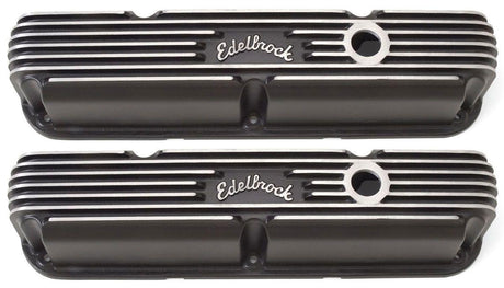 Edelbrock Classic Aluminium Series Valve Covers - Black Finish (ED41763) ED41763