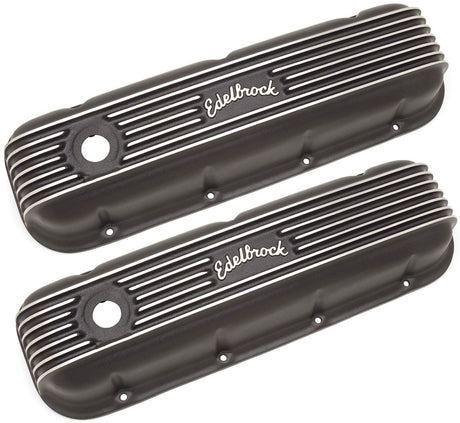 Edelbrock Classic Aluminium Series Valve Covers, Black, 3-1/2" Tall (ED41853) ED41853