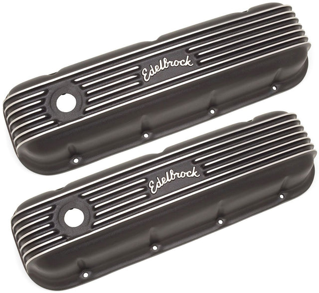 Edelbrock Classic Aluminium Series Valve Covers, Black, 3-1/2" Tall (ED41853) ED41853