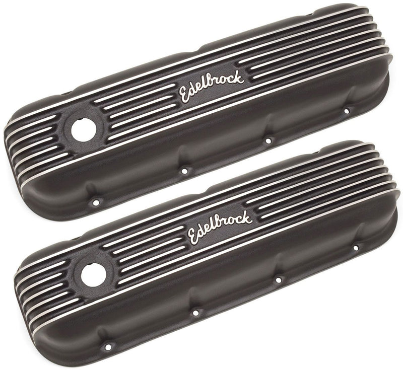 Edelbrock Classic Aluminium Series Valve Covers, Black, 3-1/2" Tall (ED41853) ED41853