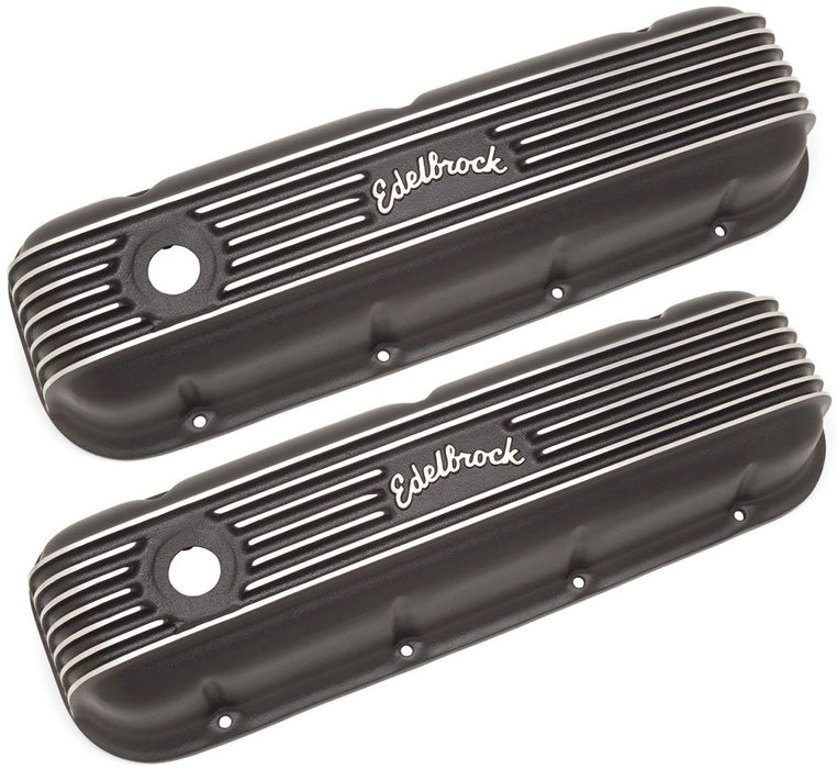 Edelbrock Classic Aluminium Series Valve Covers, Black, 3-1/2" Tall (ED41853)