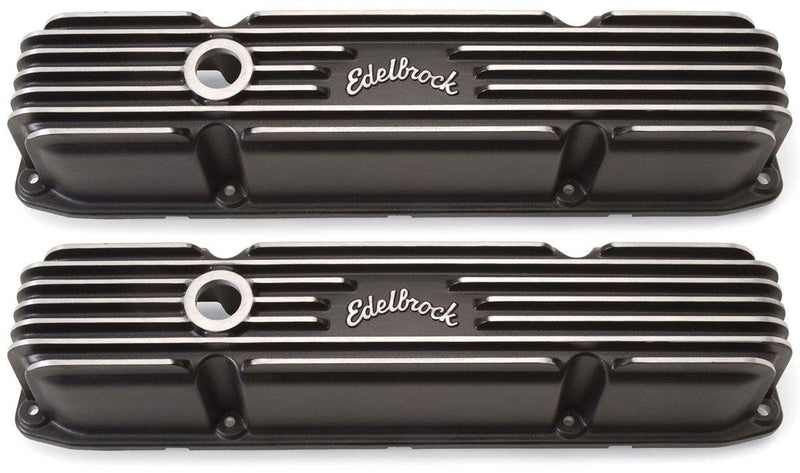 Edelbrock Classic Aluminium Series Valve Covers - Black Finish (ED41923) ED41923
