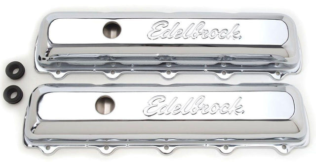 Edelbrock SIGNATURE SERIES VALVE COVERS OLDSMOBILE V8, CHROME EDELBROCK - 4485 (ED4485) ED4485