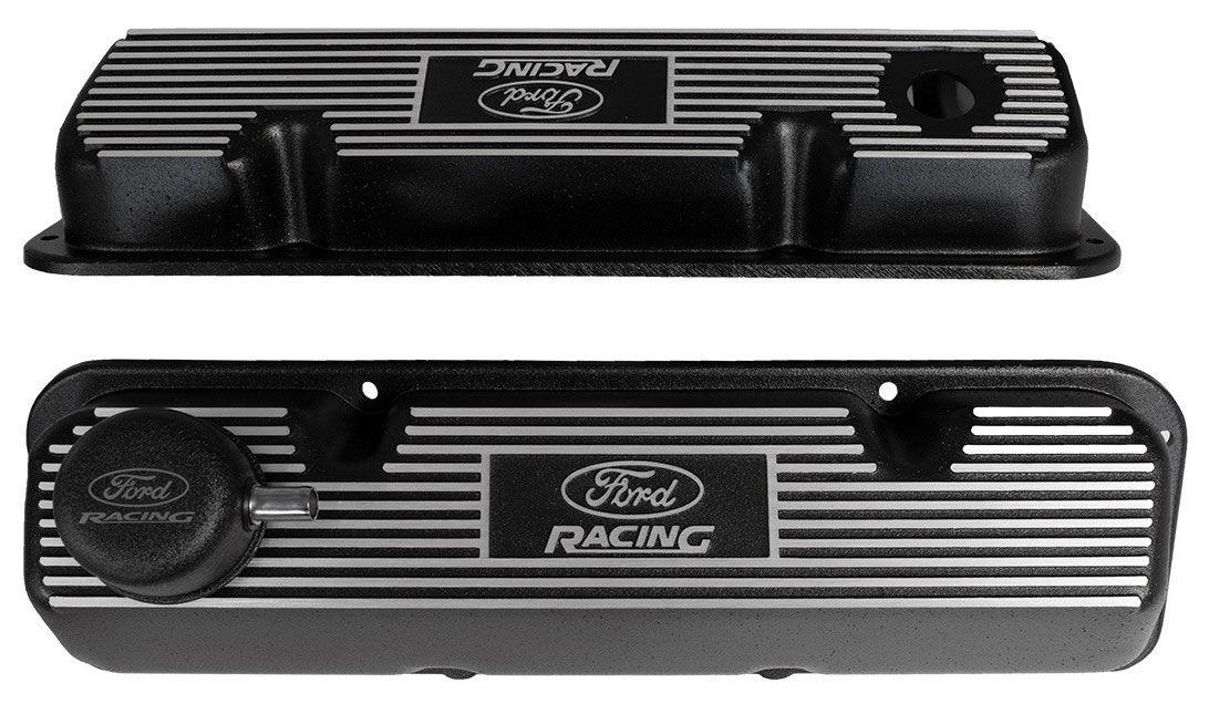 Fordperf Finned Aluminium Black Wrinkle Ford Racing Valve Covers (FMM-6582-A341R)