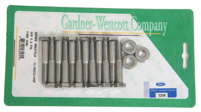 Gardener Polished S/S Hex Intake Manifold Bolt Set (GW11-56221-HSP) GW11-56221-HSP