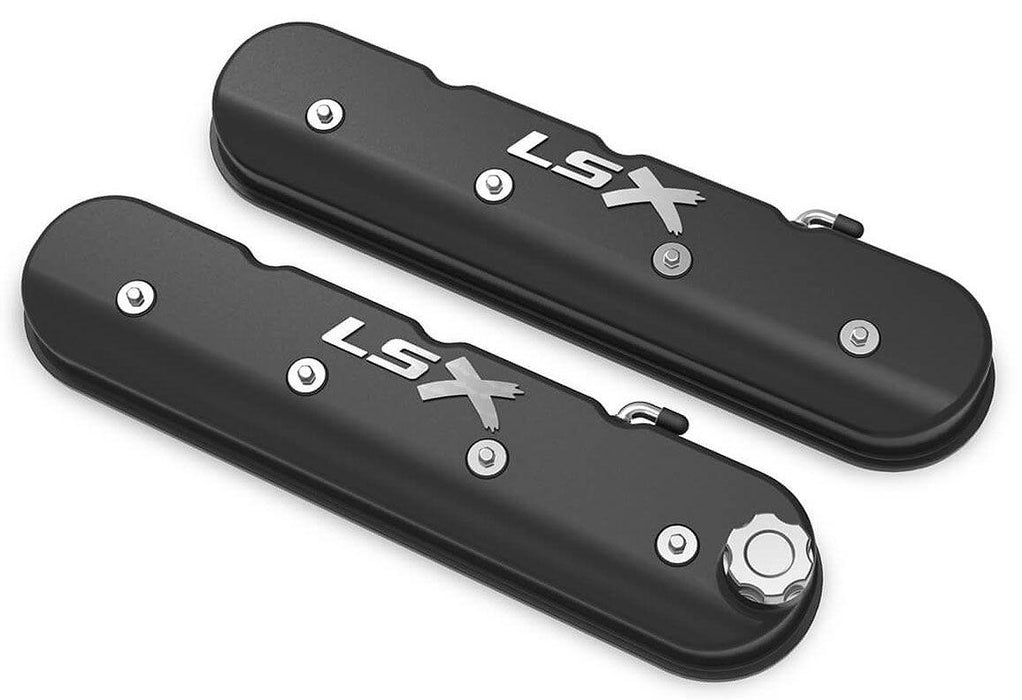 Holley Black Satin LSX Aluminium Valve Covers (HO241-407)