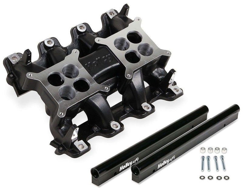 Holley LS1/LS2/LS6 Dual Plane Mid Rise Intake Manifold - Black (HO300-121BK) HO300-121BK