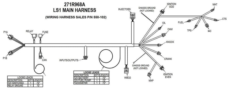 Holley LS1/LS6 Main Wiring Harness (HO558-102)