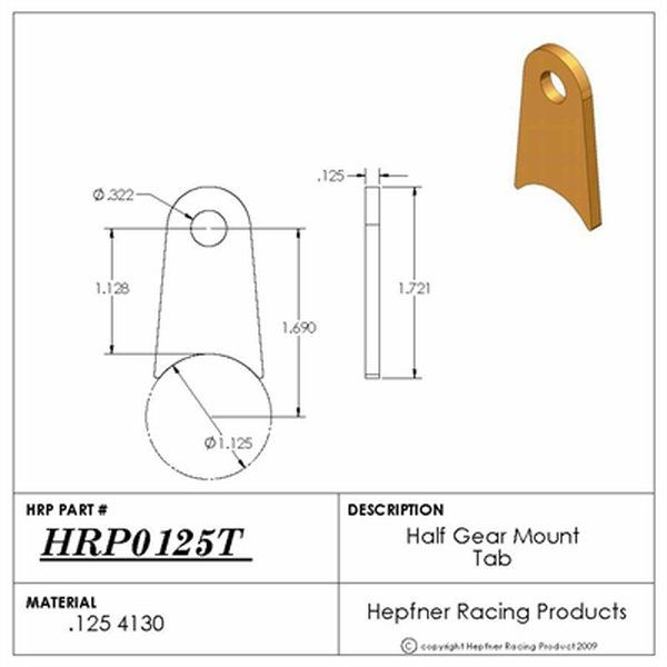 HRP Gen 2 Gear Mount Tab (HRP-0125T)