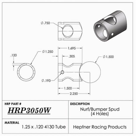HRP Nerf / Bumper Bar Spud (HRP-3050W) HRP-3050W