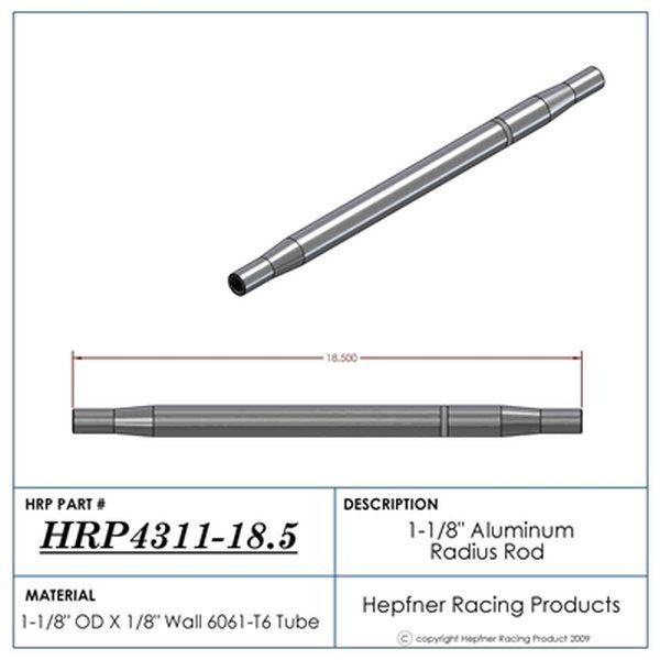 HRP Polished Aluminium Radius / Swedge Rod (HRP-4311-18.5) HRP-4311-18.5