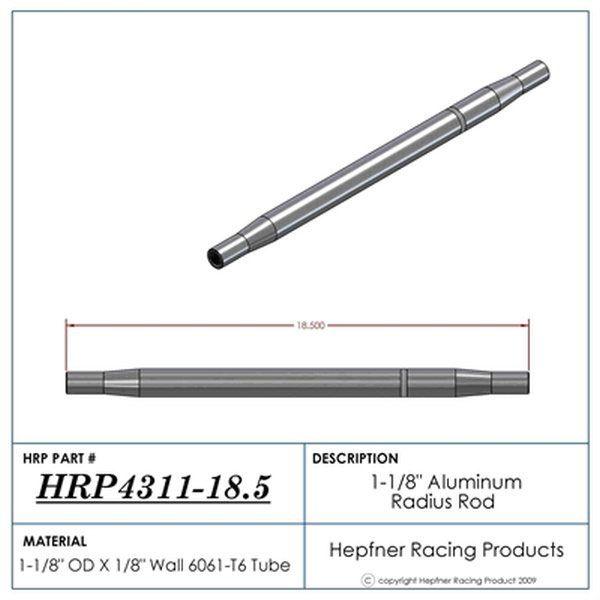 HRP Polished Aluminium Radius / Swedge Rod (HRP-4311-18.5)