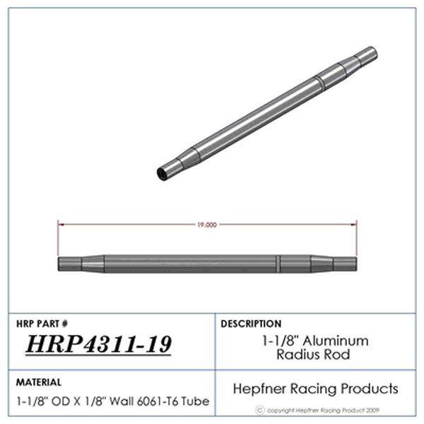 HRP Polished Aluminium Radius / Swedge Rod (HRP-4311-19) HRP-4311-19
