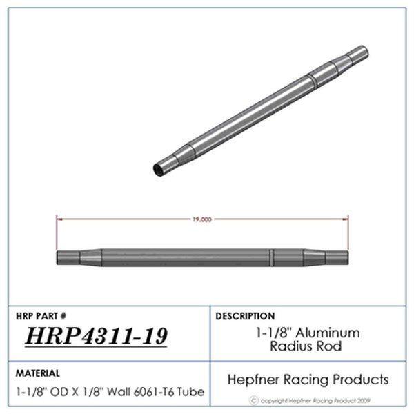 HRP Polished Aluminium Radius / Swedge Rod (HRP-4311-19)