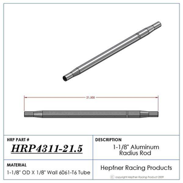 HRP Polished Aluminium Radius / Swedge Rod (HRP-4311-21.5) HRP-4311-21.5