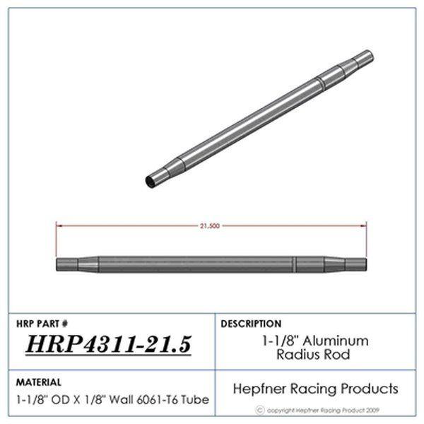 HRP Polished Aluminium Radius / Swedge Rod (HRP-4311-21.5)