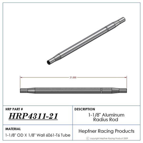 HRP Polished Aluminium Radius / Swedge Rod (HRP-4311-21)