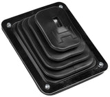 Hurst Shifter Boot and Plate, B-4 Shifter, Black, Rubber, Chrome Plated Steel Trim Plate, Hardware, Each (HU1144580) HU1144580