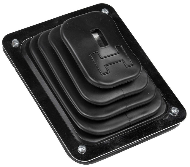 Hurst Shifter Boot and Plate, B-4 Shifter, Black, Rubber, Chrome Plated Steel Trim Plate, Hardware, Each (HU1144580) HU1144580