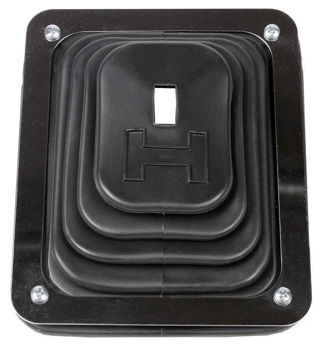 Hurst Shifter Boot and Plate, B-4 Shifter, Black, Rubber, Chrome Plated Steel Trim Plate, Hardware, Each (HU1144580)