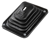 Hurst Shifter Boot and Plate, B-4 Shifter, Black, Rubber, Chrome Plated Steel Trim Plate, Hardware, Each (HU1144580)