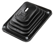 Hurst Shifter Boot and Plate, B-4 Shifter, Black, Rubber, Chrome Plated Steel Trim Plate, Hardware, Each (HU1144580)