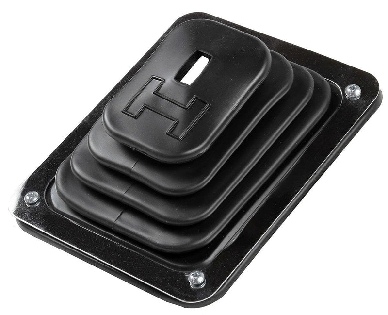 Hurst Shifter Boot and Plate, B-4 Shifter, Black, Rubber, Chrome Plated Steel Trim Plate, Hardware, Each (HU1144580)
