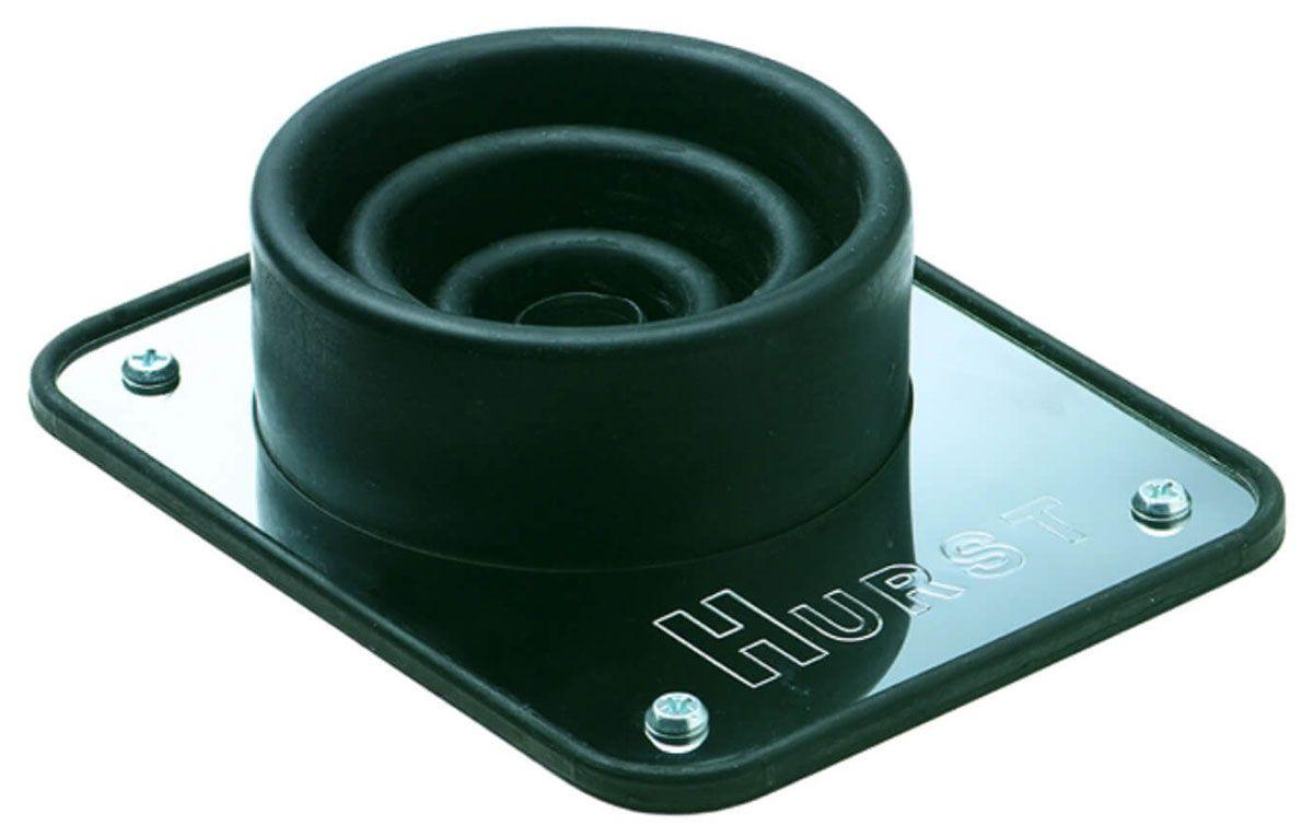 Hurst Shifter Boot and Plate, B-1 Shifter, Black, Rubber, Chrome Plated Steel Trim Plate, Hardware, Each (HU1147336) HU1147336