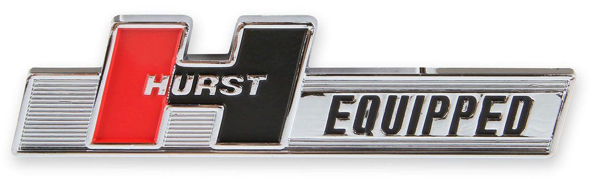 Hurst Emblem, Plastic, Chrome, Equipped, Adhesive Back, Universal, Each (HU1361000) HU1361000