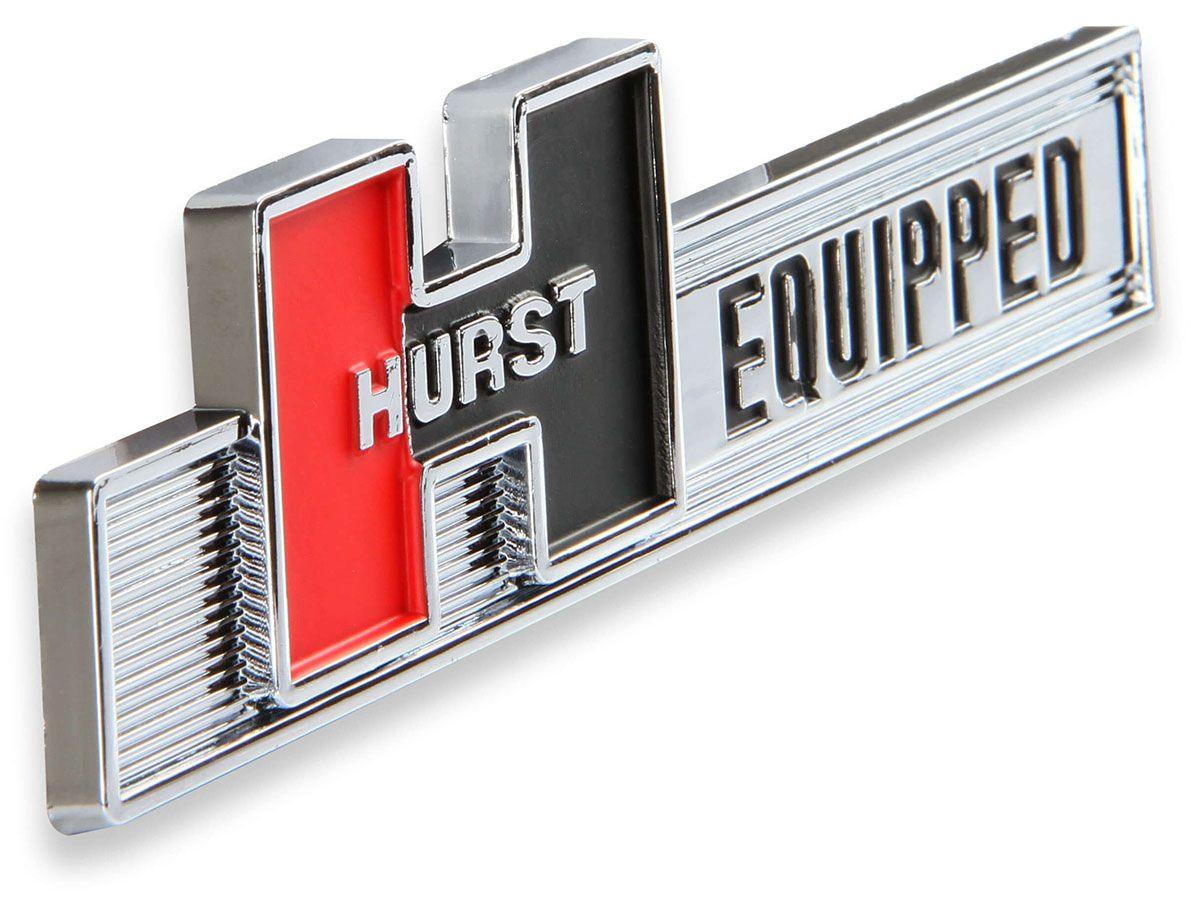 Hurst Emblem, Plastic, Chrome, Equipped, Adhesive Back, Universal, Each (HU1361000)