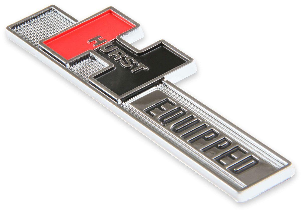 Hurst Emblem, Plastic, Chrome, Equipped, Adhesive Back, Universal, Each (HU1361000)