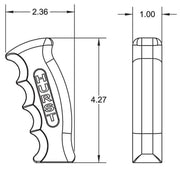 Hurst Shift Knob, Pistol Grip, Aluminium, Black, Logo, Each (HU1536010)