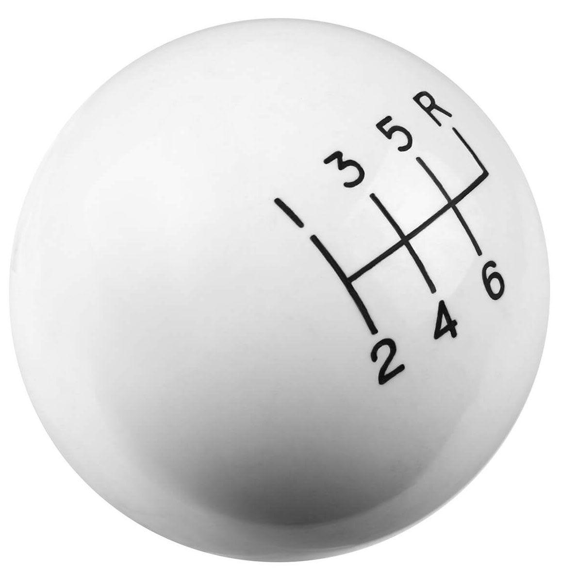 Hurst Shift Knob, Round, Plastic, White, 6-Speed Pattern, Manual Transmission, Each (HU1630040) HU1630040