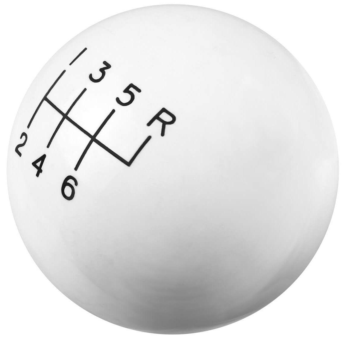 Hurst Shift Knob, Round, Plastic, White, 6-Speed Pattern, Manual Transmission, Each (HU1630040)