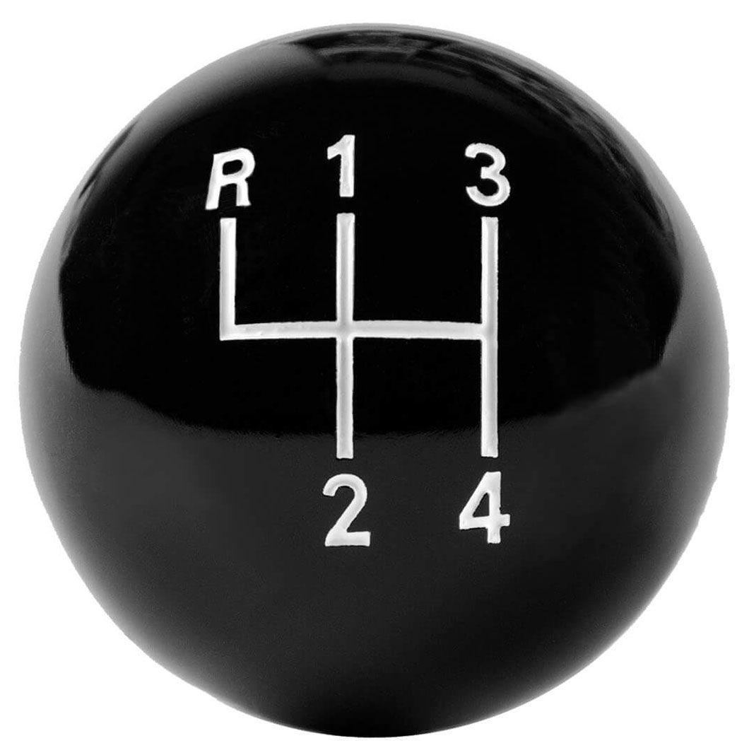 Hurst Shift Knob, Round, Plastic, Black, 4-Speed Pattern, Manual Transmission, Each (HU1630103)