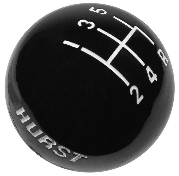 Hurst Shift Knob, Round, Plastic, Black, 5-Speed Pattern, Manual Transmission, Each (HU1630125)