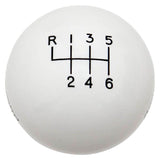 Hurst Shift Knobs, Classic, Round Style, Plastic, White, Manual 6-speed/ Logo, Thread On M12 x 1.25mm Attachment, Manual, For Ford, Each (HU1630225)